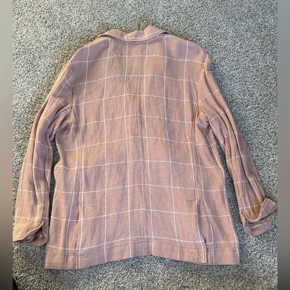 Madewell Breezewoven Larsen Blazer in Windowpane Linen Sandstone - Picture 2 of 8